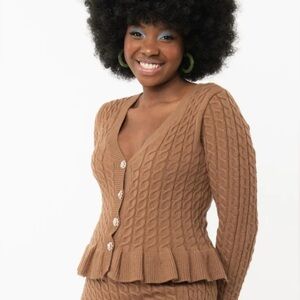 NWT Very J Peplum Cardigan Sweater - Super Stretchy! M/L